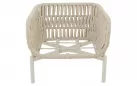 Fotel ogrodowy bezowy BURGOS z plecionką Rope i poduszkami Olefin. Konstrukcja aluminiowa, 80x66,5 cm, idea