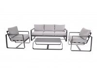 Meble ogrodowe aluminiowe ciemnoszare BELEZZA 