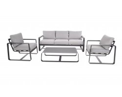 Meble ogrodowe aluminiowe ciemnoszare BELEZZA 