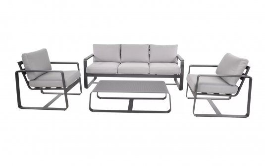 Meble ogrodowe aluminiowe ciemnoszare BELEZZA Meble ogrodowe aluminiowe ciemnoszare BELEZZA