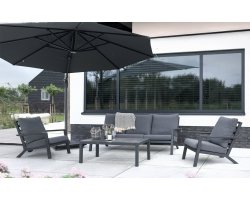 Aluminiowy zestaw wyoczynkowy ogrodowy antracyt DOWN TOWN na nowoczesny taras