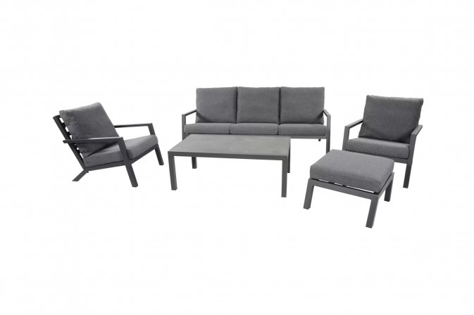 Aluminiowy zestaw wyoczynkowy ogrodowy antracyt DOWN TOWN na nowoczesny taras