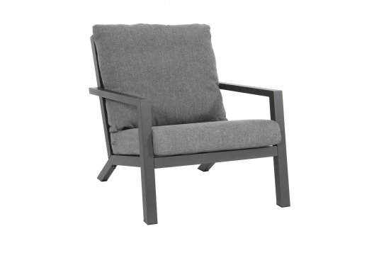 Aluminiowy fotel wypoczynkowy ogrodowy antracyt DOWN TOWN na nowoczesny taras
