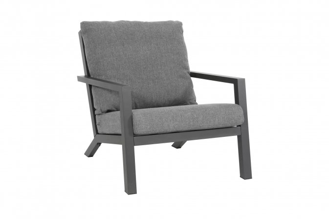 Aluminiowy fotel wypoczynkowy ogrodowy antracyt DOWN TOWN na nowoczesny taras