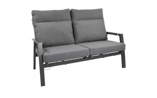 Sofa ogrodowa 2-osobowa z pochylanymi oparciami aluminiowa ciemnoszara OHIO Sofa ogrodowa 2-osobowa z pochylanymi oparciami aluminiowa ciemnoszara OHIO
