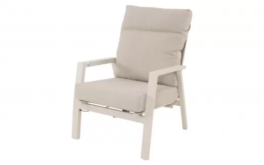 Fotel ogrodowy aluminiowy z pochylanym oparciem beżowsy OHIO 