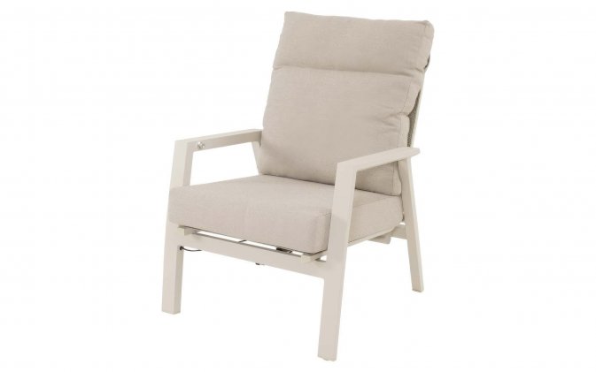 Fotel ogrodowy aluminiowy z pochylanym oparciem beżowsy OHIO