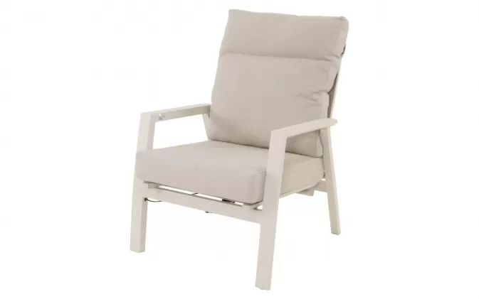 Fotel ogrodowy aluminiowy z pochylanym oparciem beżowsy OHIO 