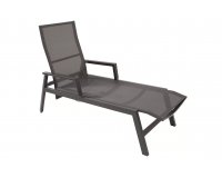 Leżak alumionwy z kółkami alumniowy antracyt OHIO