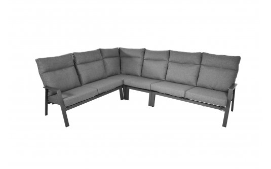 Aluminiowy wysoki narożnik na taras z pochylanymi oparciami OHIO