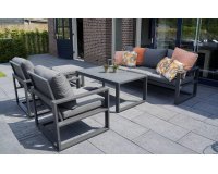 Komplet wypoczynkowy aluminiowy ciemnoszary PINA COLADA