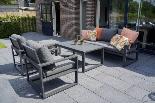 Komplet wypoczynkowy aluminiowy ciemnoszary PINA COLADA