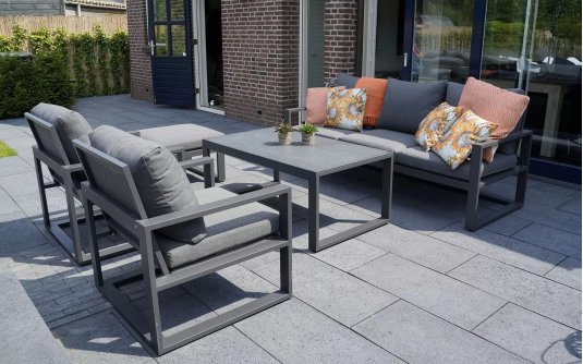 Komplet wypoczynkowy aluminiowy ciemnoszary PINA COLADA