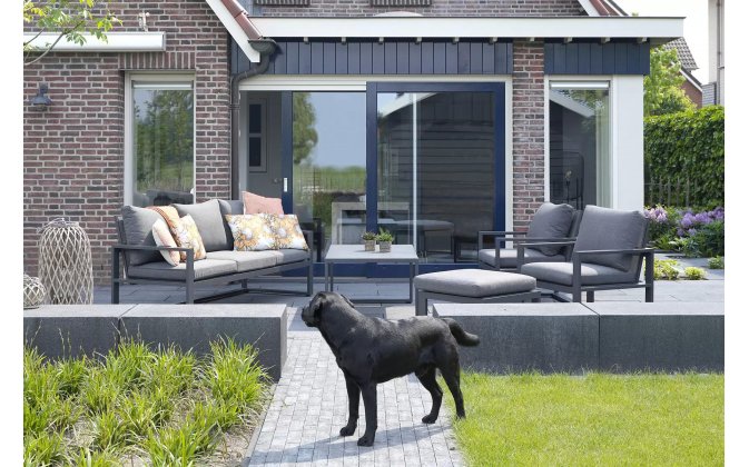 Komplet wypoczynkowy aluminiowy ciemnoszary PINA COLADA