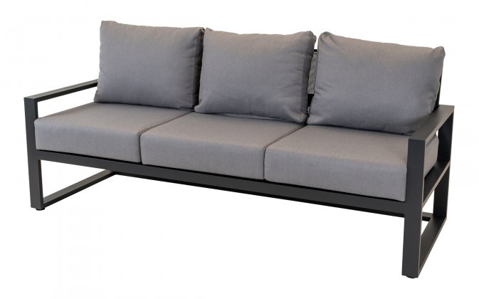 Aluminiowa sofa wypoczynkowa na taras szara PINA COLADA | sklep Dekkor