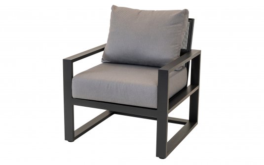 Aluminiowy fotel wypoczynkowy na taras szary PINA COLADA | sklep Dekkor