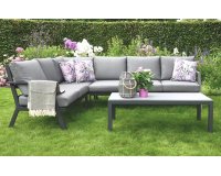 Narożnik aluminiowy ciemnoszary na taras 199x258 cm MARAH