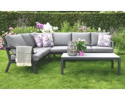 Narożnik aluminiowy ciemnoszary na taras 199x258 cm MARAH