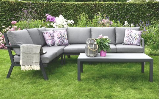 Narożnik aluminiowy ciemnoszary na taras 199x258 cm MARAH