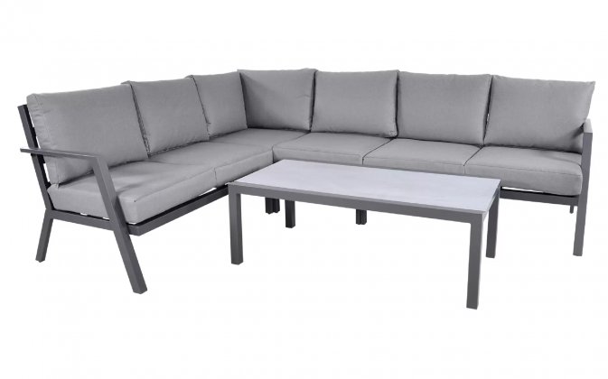 Narożnik aluminiowy ciemnoszary na taras 199x258 cm MARAH