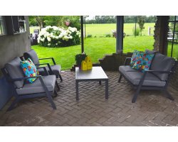 Meble wypoczynkowe ogrodowe na taras aluminiowe antracyt MARAH