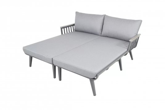 Zestaw 2 sof aluminiowych w kolorze szarym AMAL