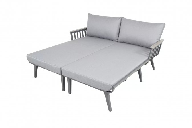 Zestaw 2 sof aluminiowych w kolorze szarym AMAL