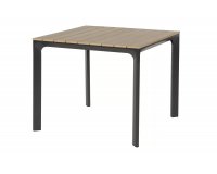 Kwadratowy stół ogrodowy aluminium antracyt blat kompozyt teak AREZZO 90x90