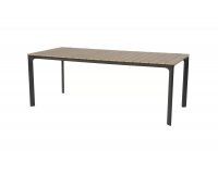 Prostokątny stół ogrodowy aluminiowy antracyt blat kompozyt teak 200x90 AREZZO