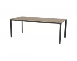 Prostokątny stół ogrodowy aluminiowy antracyt blat kompozyt teak 200x90 AREZZO