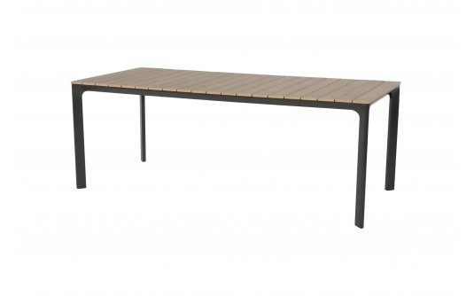 Prostokątny stół ogrodowy aluminiowy antracyt blat kompozyt teak 200x90 AREZZO