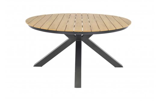 Okrągły stół ogrodowy aluminiowy antracyt blat kompozyt teak śr. 150 AREZZO Okrągły stół ogrodowy aluminiowy antracyt blat kompozyt teak śr. 150 AREZZO