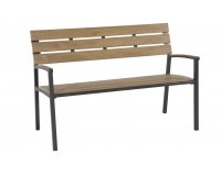 Ławka 120 cm aluminium antracyt siedziska kompozyt AREZZO