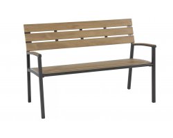 Ławka 120 cm aluminium antracyt siedziska kompozyt AREZZO