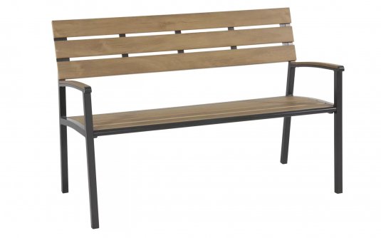 Ławka 120 cm aluminium antracyt siedziska kompozyt AREZZO Ławka 120 cm aluminium antracyt siedziska kompozyt AREZZO