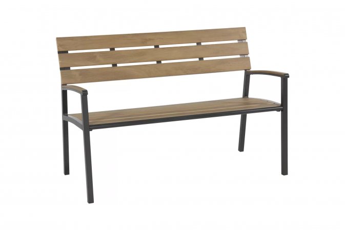 Ławka 120 cm aluminium antracyt siedziska kompozyt AREZZO