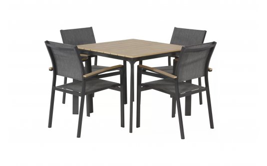 Zestaw obiadowy dla 4 osób aluminium kompozyt i tekstylina AREZZO 90x90