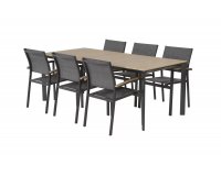 Zestaw stołowy aluminiowo-kompozytowy ogrodowy AREZZO tekstylina