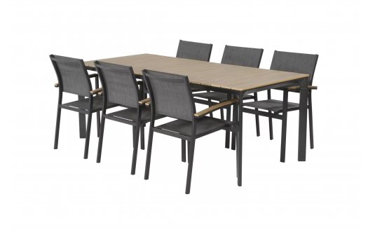 Zestaw stołowy aluminiowo-kompozytowy ogrodowy AREZZO tekstylina