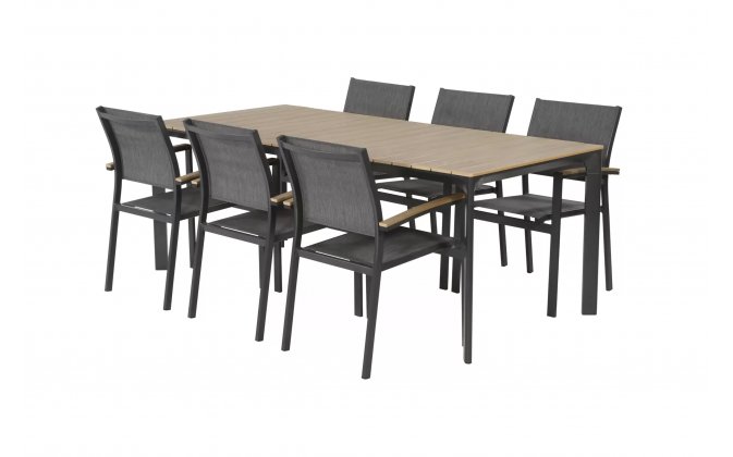 Zestaw stołowy aluminiowo-kompozytowy ogrodowy AREZZO tekstylina