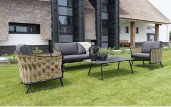 Zestaw wypoiczynkowy z technorattanu kolor naturalny SOLAMENTE 