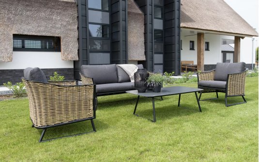 Zestaw wypoiczynkowy z technorattanu kolor naturalny SOLAMENTE 