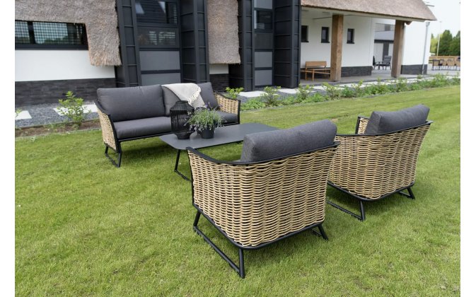 Zestaw wypoiczynkowy z technorattanu kolor naturalny SOLAMENTE 