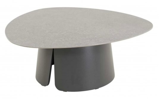 Stolik kawowy ALVA Lesli Living kształ trójkątny zaokraglony aluminium antracyt, blat ceramiczny Stolik kawowy ALVA Lesli Living kształ trójkątny zaokraglony aluminium antracyt, blat ceramiczny