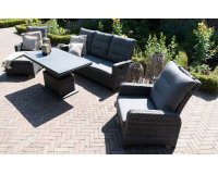 Komplet na taras technorattanowy z pochylanymi oparciami antracyt SOHO FORTE