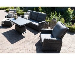 Komplet na taras technorattanowy z pochylanymi oparciami antracyt SOHO FORTE