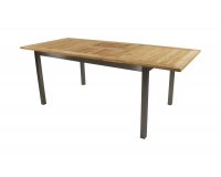 Stół ogroodwy rozkłądany Stal nierdzewna blat teak MARMARIS 152-210