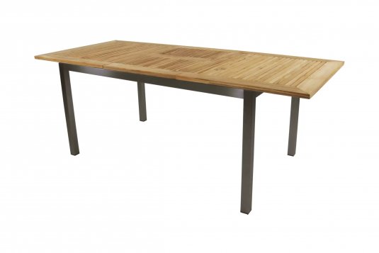 Stół ogroodwy rozkłądany Stal nierdzewna blat teak MARMARIS 152-210