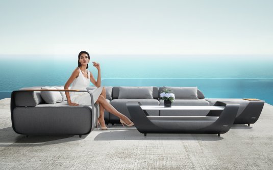 Luksusowy narożnik ogrodowy aluminiowy ONDA Higold czarny