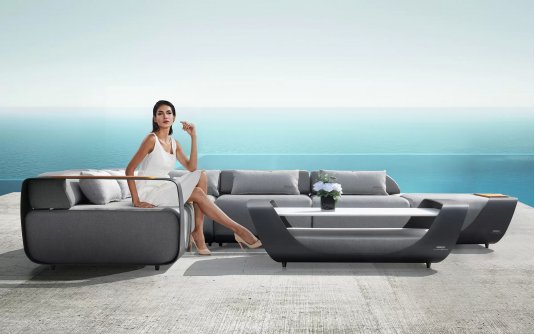 Luksusowy narożnik ogrodowy aluminiowy ONDA Higold czarny